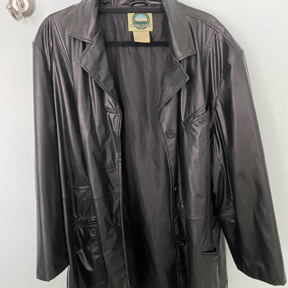 vintage faux leather oversized blazer/jacket - Picture 2 of 4